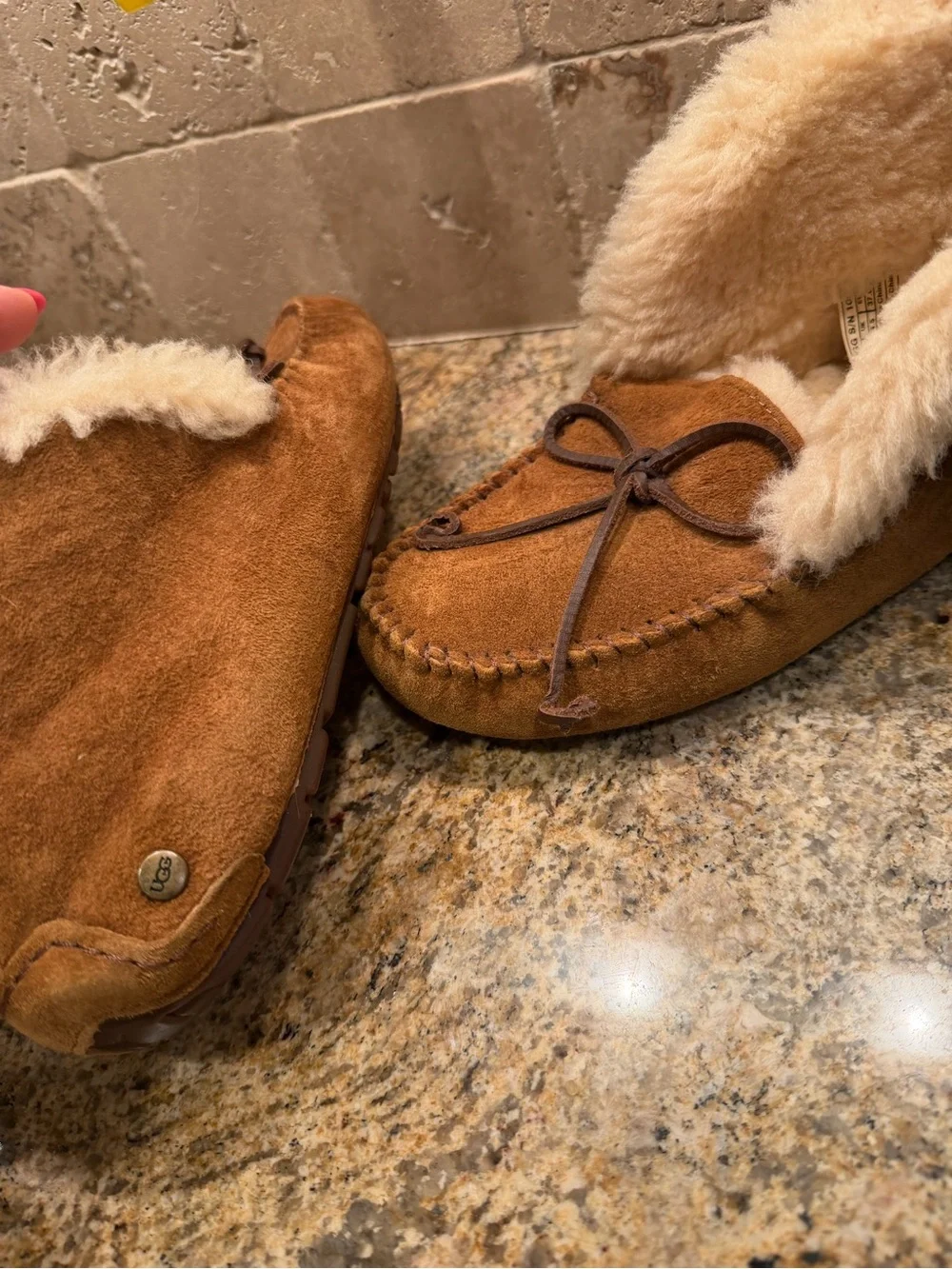 Size-6 Ugg high back fur slippers